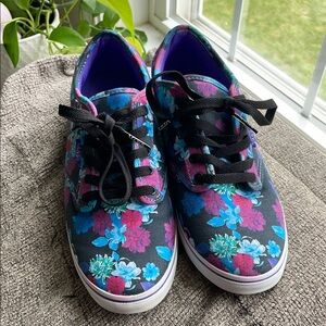 Women’s Vans Size 9 EUC Black Floral Sneakers